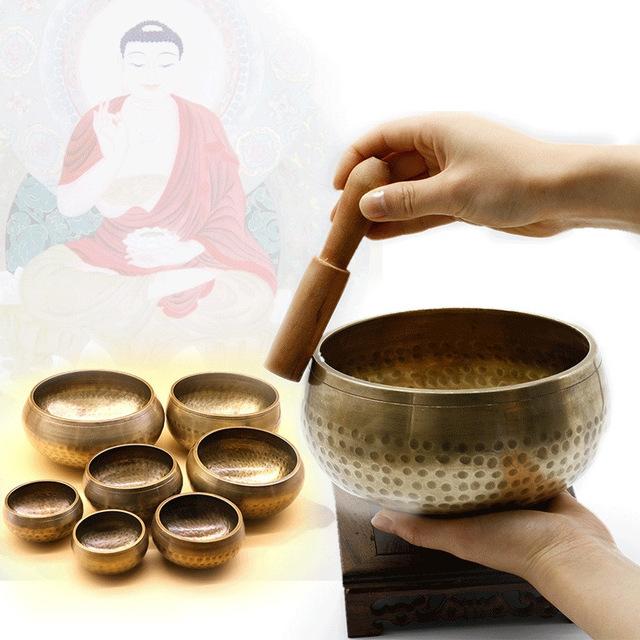 Set of store 3，Tibetan /Tibet /Nepal brass copper Singing Bowl,Hand Hammered Chakra copper Sound Therapy Meditation Bowl