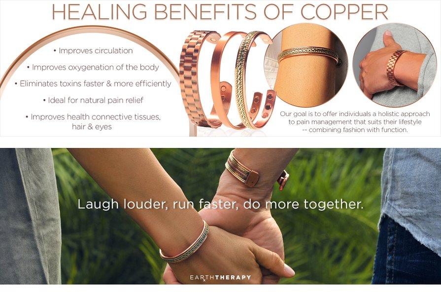 Pure Copper Magnetic Bracelet Arthritis Pain Energy Therapy Cuff Two Tone  Twist | eBay