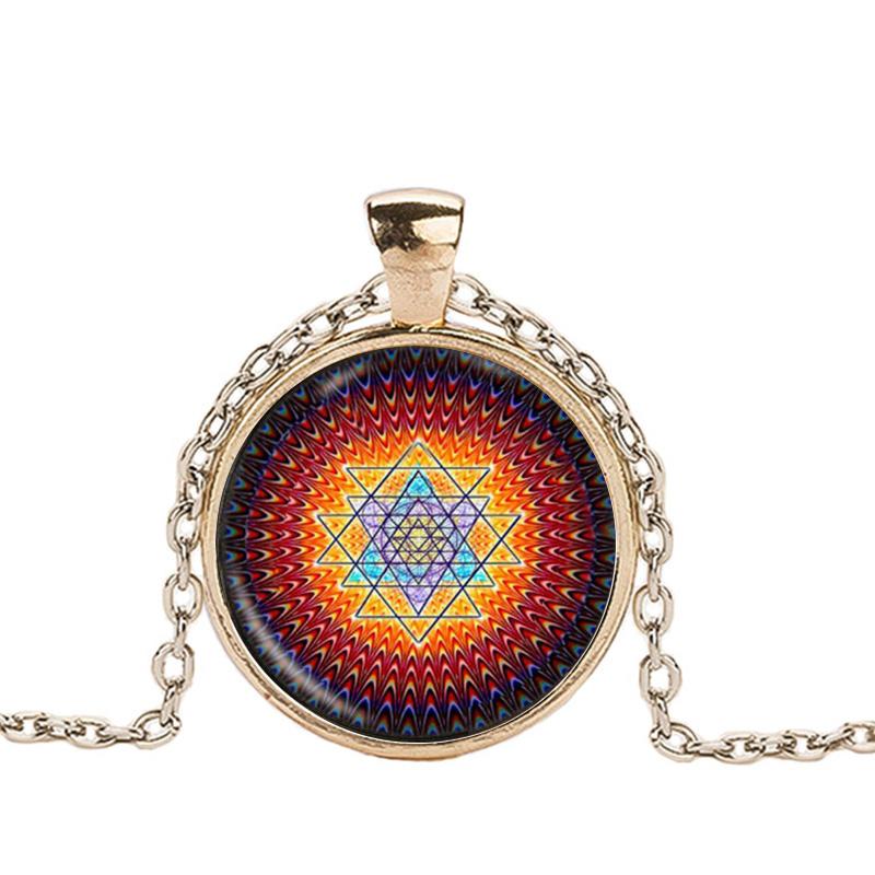 Sacred Sri Yantra Necklace Buddhist Pendant - 6 Lynx - Sound Healing