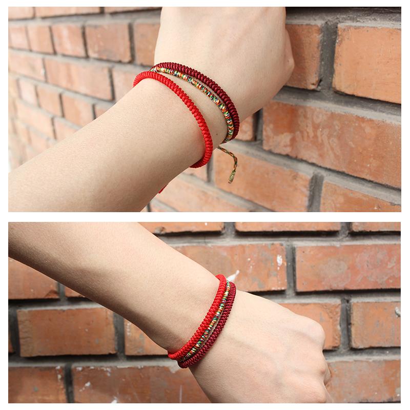 Tibetan Buddhist Bracelet Lucky Rope Knots Bracelet, Red String