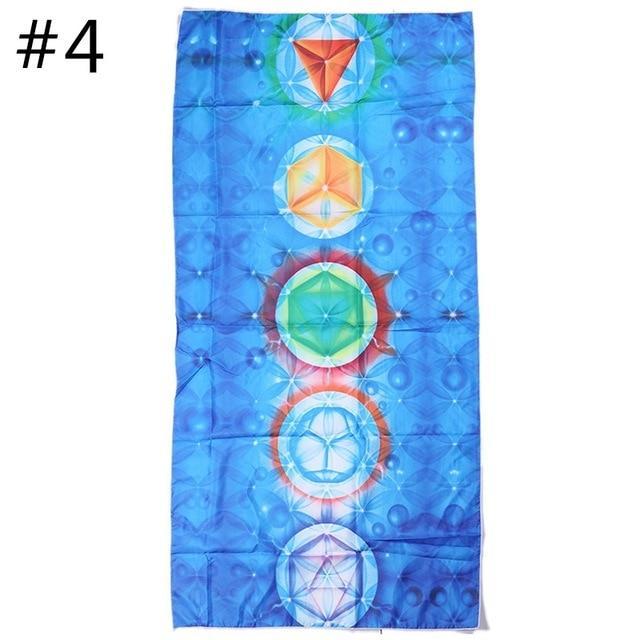 Rainbow 7 Chakra Mandala Bohemian Indian Design Mat/Tapestry - 6 Lynx -  Sound Healing